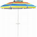 ANGELES HOME Market Umbrella 7 ft Polyester Manual Lift UV Protected Multi-Color