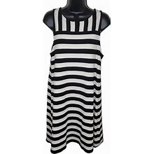 Loft Dresses | Ann Taylor Loft Petites Black & White Stripe Swing Dress Lp Large Petite | Color: Black/White | Size: Lp