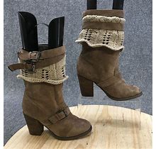 Venus Boots Womens 8 Sweater Crochet Buckles Mid Calf Heels Y62559-277