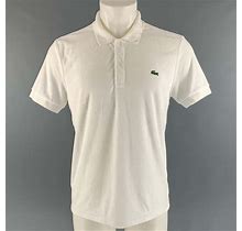 Lacoste Shirts | Lacoste White Terry Cloth Cotton Elastane Short Sleeve Polo | Color: White | Size: M