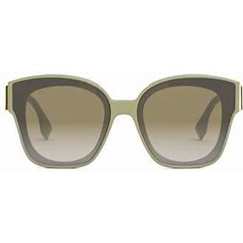 The Fendi First 63mm Square Sunglasses In Light Green/Gradient Green At Nordstrom