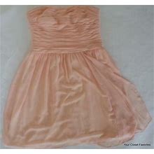 Ralph Lauren Womens Size 14 Strapless Ruched Georgette Dress