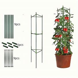 24Pcs/33Pcs Plant Cages 47.24/62.99Inch Tomato Cages Deformable Plant Supports Tomato Support Garden Plant Cages Multi-,Army Green,Must-Have,Temu
