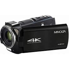 Minolta MN4K100Z 3.5" Touch Screen Camcorder Bundle W/10X Optical Zoom - Metallic