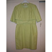 Talbots Petites Women's Light Apple Green 2 Piece Dress Size 12P