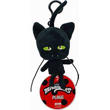 Miraculous Ladybug - Kwami Lifesize 5-Inch Plush Clip-On Toy, Super Soft Collectible With Glitter Stitch Eyes And Matching Backpack Keychain, Plagg