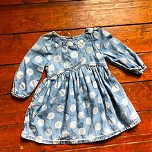 Gap Dresses | Baby Gap Denim Polka Dot Dress - Size 3T Girls | Color: Blue | Size: 3Tg