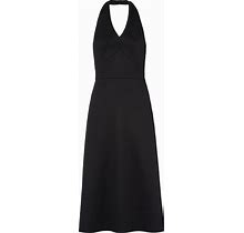 Prada Double Cashmere Halter Midi-Dress, Women, Black, Size 46