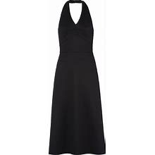 Prada Double Cashmere Halter Midi-Dress, Women, Black, Size 46