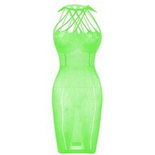 Odeerbi Women's Lingerie Dress Set 2024 Valentine's Day Solid Color Underwear Bra Perforated Hollowed Out And Babydoll Dress Green