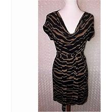 Loft Dresses | Ann Taylor Loft Draped Neck Career Dress Small | Color: Black/Brown | Size: S