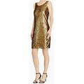 Ralph Lauren Dresses | Ralph Lauren Sequin Gold Shift Dress | Color: Gold | Size: 18W