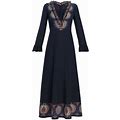Etro Women's Silk Paisley Maxi Dress - Navy - Size 6