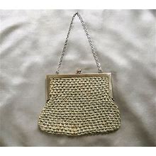 True Vintage Silver Knit Chain Mail Evening Bag Wedding Bridal Clutch Art Deco 20S 30S 40S Look 70S Great Gatsby Downton Abbey