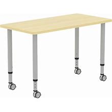 Lorell Attune Height-Adjustable Multipurpose Rectangular Table - For - Table Toprectangle Top - Adjustable Height - 26.62" To 33.62" Adjustment X 48"