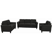 Living Room Sets Furniture Armrest Sofa Single Chair Sofa Loveseat Chair 3-Seat Sofa - Black
