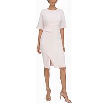 Calvin Klein Women's Short-Sleeve Side-Tuck-Detail Sheath Dress - Blossom - Size 2