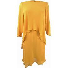 Lauren By Ralph Lauren Dresses | Lauren Ralph Lauren Women's Layered Georgette Dress - Tuscan Sun | Color: Yellow | Size: Various