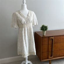 Mac & Jac Dresses | Mac & Jac Light Cream & White Dress, Mid-Length Dress, Knee Length, Short, 6 | Color: Cream/White | Size: 6