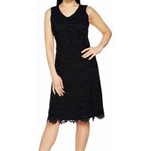 Isaac Mizrahi Dresses | Isaac Mizrahi Petite L Scallop Lace Knee Length | Color: Black | Size: Lp