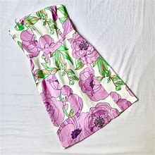 Loft Dresses | Ann Taylor Loft Peony Floral Sweetheart Dress | Color: Green/Purple | Size: 0