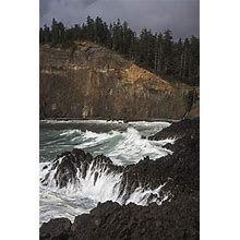 Posterazzi Rugged Cliff At Cape Falcon And Waves Crashing Against The Rocks Manzanita Oregon United States Of America Poster Print, (12 X 19)