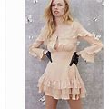 For Love And Lemons Dresses | For Love And Lemons Clare Pleated Ruffle Dress | Color: Cream/Tan | Size: S