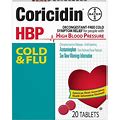 Coricidin Hbp, Cold & Flu Relief Tablets, High Blood Pressure, 20