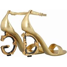 Dolce & Gabbana Baroque Heel Sandals - Metallic - Sandal Heels Size 38.5