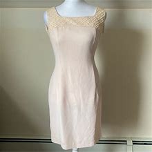 Donna Morgan Dresses | Donna Morgan Petites Silk Blush Beaded Cocktail Dress Est. Size 2/4P | Color: Pink | Size: 2P
