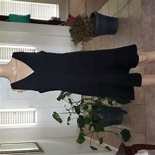 Loft Dresses | Loft 10 Vneck Fit & Flare Ruffle Bottom Multi Textured Design | Color: Black | Size: 10