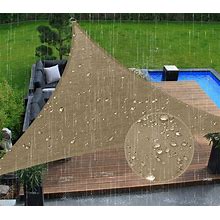 ABCCANOPY Waterproof Sun Shade Sail, 12'X12'x12' UV Block Canopy Sun Awning For Patio, Deck, Backyard(Khaki)