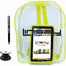 Linsay F7 Tablet, 7" Screen, 2GB Memory, 64GB Storage, Android 13, Kids Yellow/Bag