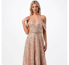 Aspeed Dresses | Gold Off Shoulder Sweetheart Neck Shimmering Long Prom Dress P2308 | Color: Cream | Size: Various