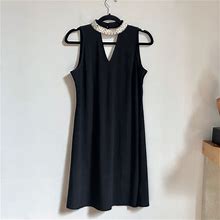 Roz & Ali Dresses | Roz & Ali Black Rhinestone Jewel Collar Shift Dress | Color: Black/Silver | Size: S