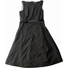 H&M Dresses | H&M Work Belted Sheath Shift Dress Business 6 Med | Color: Black/Gray | Size: 6