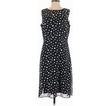 Danillo Boutique Casual Dress - A-Line Crew Neck Sleeveless: Black Print Dresses - Women's Size 8