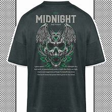 Gildan Oversize Grunge Shirt With Skull Design On Back And Back Print Grunge Clothing F - New Men | Color: Gray | Size: XL