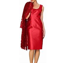 Uofoco Fashion Two Pieces Charming Dress Women Solid Color Mother Of The Bride Lace Dresses Red