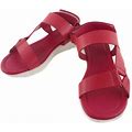 Moncler Sports Sandals Sandals Red/White Leather Women