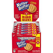 Nutter Butter Peanut Butter Sandwich Cookies, King Size, 10 - 3.5 Oz