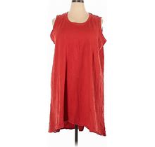 Terra & Sky Casual Dress - Shift Crew Neck Sleeveless: Red Print Dresses - Women's Size 2X