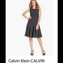 Calvin Klein Dresses | Calvin Klein Gray Empire Dress Size 2 | Color: Gray | Size: 2