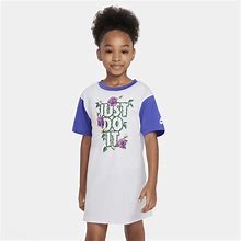 Nike Little Kids' Graphic T-Shirt Dress In Grey, Size: 4 | 36L712-G7H