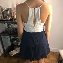 Double Zero Dresses | Summer Dress Racer Back | Color: Blue/White | Size: S