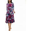 Women's Nina Leonard Print Midi Dress, Size: Medium, Pink