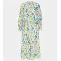 Diane Von Furstenberg, Printed Midi Dress, Women, Multicolor, L, Dresses, Silk