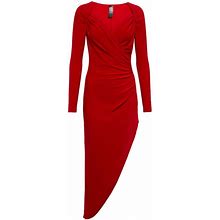 NORMA KAMALI Asymmetric Midi Dress Red