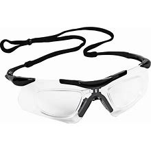 Kleenguard V60 Nemesis Safety Glasses With Rx Inserts (38503), Clear Anti-Fog Lenses With Black Frame, 12 Pairs / Case