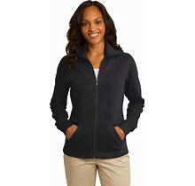 Port Authority Clothing Port Authority L293 Ladies Slub Fleece Full-Zip Jacket Black Large